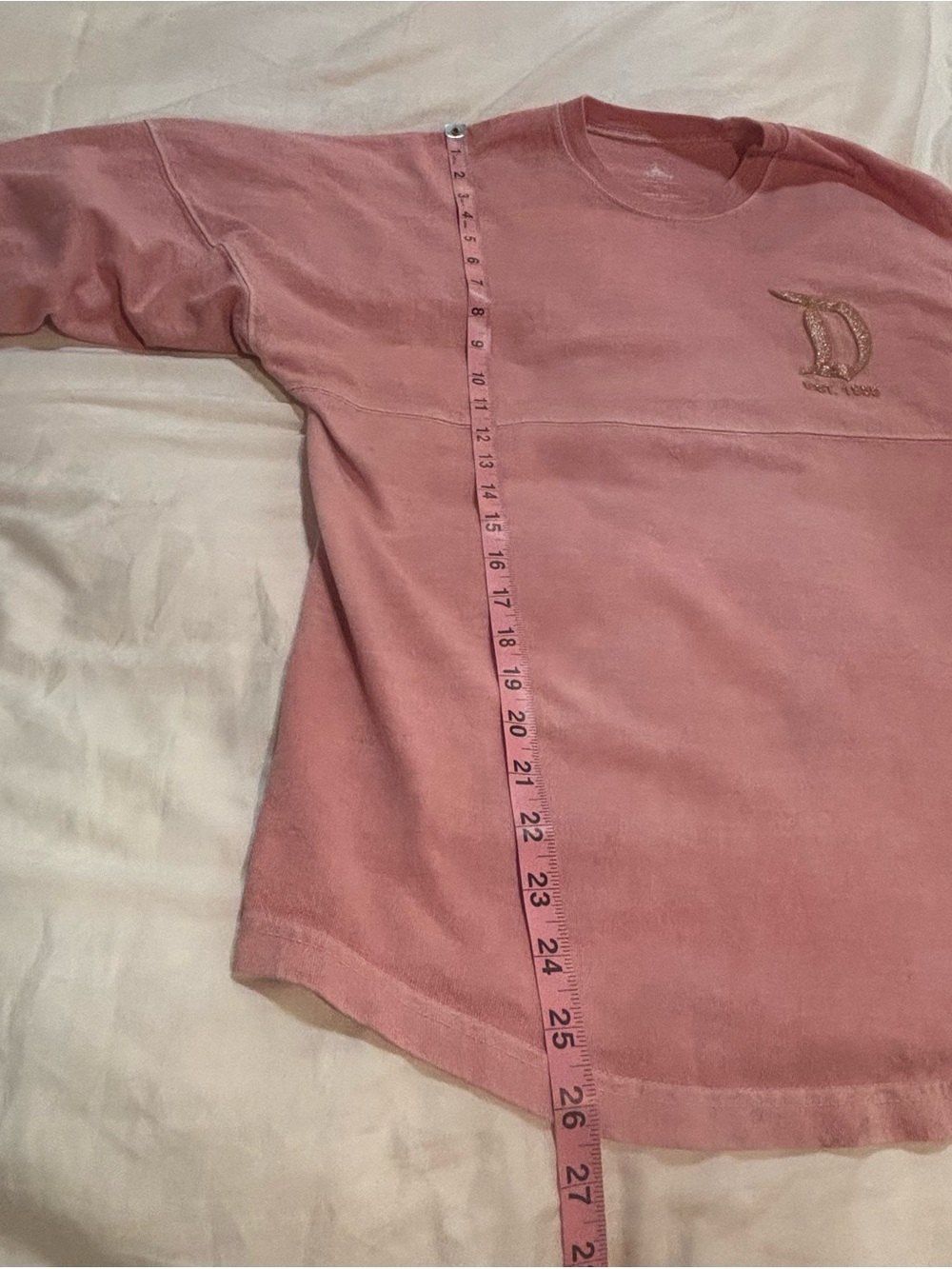 Disney Parks Spirit Jersey Pink & Gold Glitter Long Sleeve Top XS Preloved - Picture 8 of 9